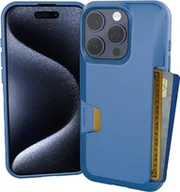 Portfele - Smartish Etui portfelowe na iPhone'a 15 Pro – portfel Slayer Vol. 1 [smukłe + ochronne] etui na karty kredytowe - niebieski na zielonym tle - miniaturka - grafika 1