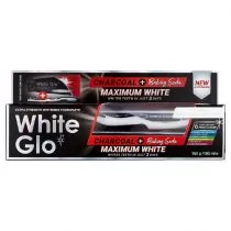 White Glo WHITE GLO_SET Charcoal + Baking Soda Maximum White wybielająca pasta do zębów 150g/100ml + szczoteczka 9319871001742 - Szczoteczki do zębów - miniaturka - grafika 1