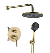 Zestawy prysznicowe - Rea Zestaw natryskowy podtynkowy Rea Foster Złoty Szczotkowany + BOX - miniaturka - grafika 1