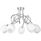 Lampy sufitowe - Keter Lighting Twist lampa podsufitowa 5x40 chrom/szkło białe 2073 - miniaturka - grafika 1