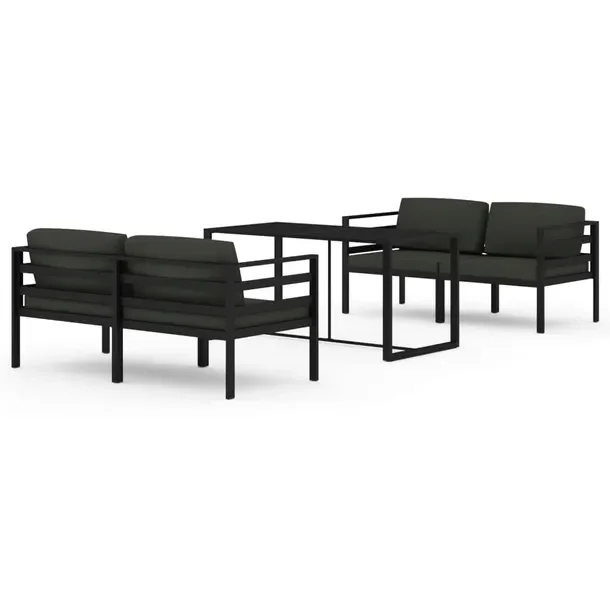 Aluminiowy zestaw wypoczynkowy do ogrodu 120x60x66 antracyt