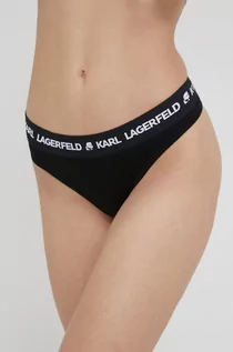 Majtki damskie - Karl Lagerfeld Karl Lagerfeld stringi kolor czarny - grafika 1