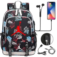 Plecaki - Nba A Ir Jor Dan No. 23 Plecak Teen Boys Junior High School Student Trend Duża pojemność Tornister sportowy Koszykówka Plecak-r kolor-6 - miniaturka - grafika 1