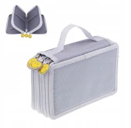 Piórniki - Trzykomorowy Piórnik Szkolny Saszetka (C013) - miniaturka - grafika 1