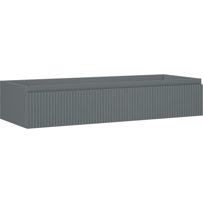 Mexen Rivel szafka łazienkowa podumywalkowa 120 cm, 1 szuflada, ryflowana , szara mat - 91A20-12023-1-BF66