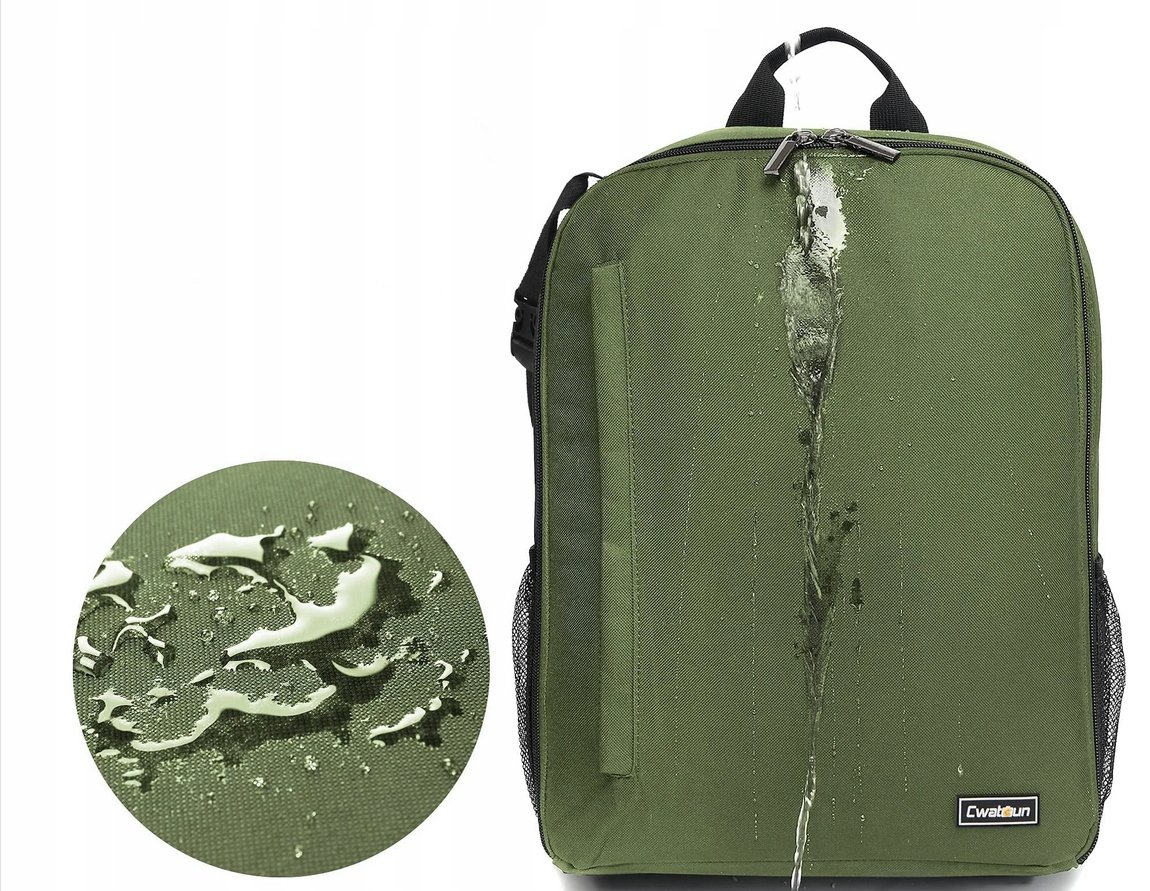 Wodoodporny Plecak na Aparat Torba Ochronna na Ramię Zielony Kamerzysta