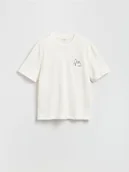 Koszulki męskie - Reserved - Bawełniany t-shirt Snoopy - złamana biel - miniaturka - grafika 1