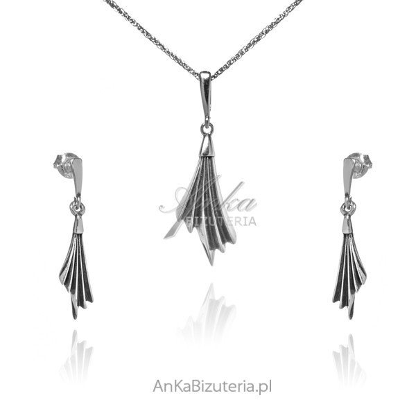 ankabizuteria.pl Komplet biżuteria srebrna oksydowany