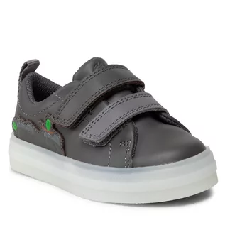 Buty dla chłopców - Sneakersy Clarks - Flare Bug T 261620627 Dark Grey Lea - grafika 1