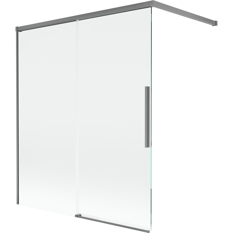 Mexen Rox parawan nawannowy 2-skrzydłowy rozsuwany 140 x 150 cm, transparent, gun metal - 8C9-140-003-95-00