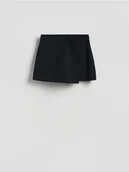 Spodenki damskie - Reserved - Spódnico-szorty z wiskozą - czarny - miniaturka - grafika 1