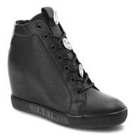 Sneakersy damskie - Czarne Sneakersy Carinii Damskie Stylowe Obuwie - miniaturka - grafika 1