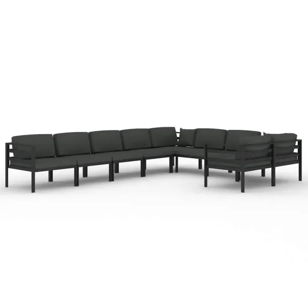 Zestaw wypoczynkowy ogrodowy aluminiowy antracyt 27 el.