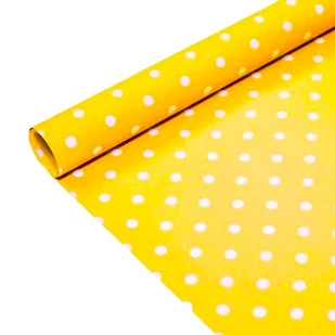 Folio-papier celofanowa florystyczna rolka 9y 50 cm wzór SATYNA K. ŻÓŁTY - Folia, papier śniadaniowy, serwetki - miniaturka - grafika 1