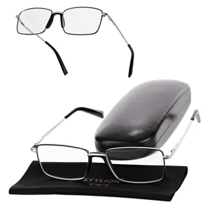 Plusy +1.50 Męskie okulary do czytania korekcyjne FLEX ST333 srebrne - Okulary korekcyjne, oprawki, szkła - miniaturka - grafika 1