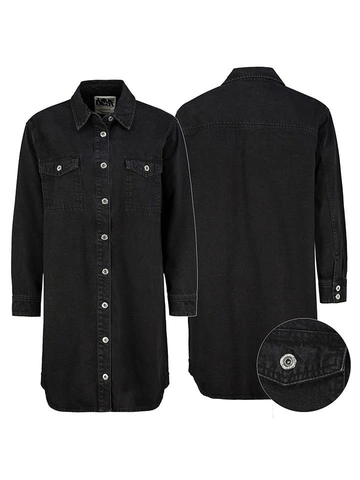 Sublevel Sukienka dżinsowa w kolorze czarnym