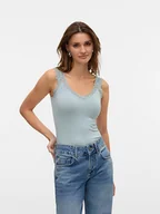 Koszulki i topy damskie - Vero Moda Top w kolorze błękitnym - miniaturka - grafika 1