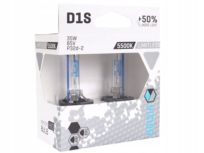 Żarówki ksenonowe D1S 5500K białe 85V 35W 50% 2szt