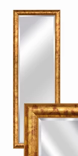 Lustro wiszące do salonu w drewnianej ramie złoto-czerowne glamour loft BD art  46x136 - Lustra - miniaturka - grafika 1