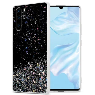 Pokrowiec Do Huawei P30 PRO Etui w Czarny z Brokatem Glitter Obudowa Case Cover TPU Cadorabo - Etui i futerały do telefonów - miniaturka - grafika 1