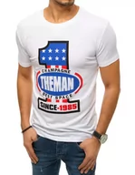 Koszulki męskie - T-shirt męski z nadrukiem biały Dstreet RX4406 - miniaturka - grafika 1