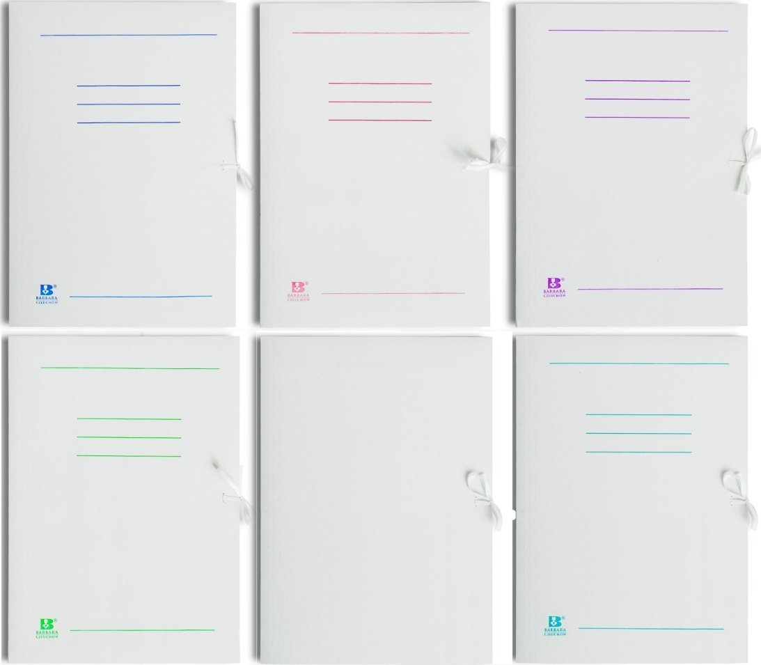 Barbara Teczka wiązana A4 BARBARA nadruk 0821016N biała karton 350g 50szt