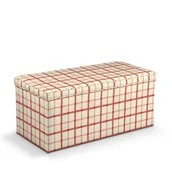 Pufy i podnóżki - Dekoria.pl Dekoria.pl Skrzynia tapicerowana ecru tło czerwona kratka 120 × 40 × 40 cm Avinon 526-131-15 - miniaturka - grafika 1