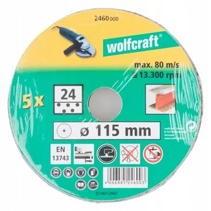 Wolfcraft , &#64257;browy 115mm gr.24 (5szt.) 2460000 - Materiały ścierne - miniaturka - grafika 1