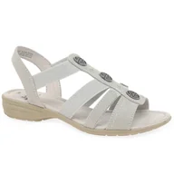 Sandały damskie - Soft Line (Jana) Kali Sandały damskie Jasny szary 6 Uk/39 Eu - miniaturka - grafika 1