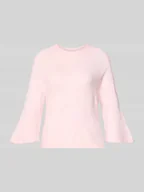 Swetry damskie - Sweter z dzianiny o kroju oversized z rękawem o dł. 3/4 model ‘SIMONI’ - miniaturka - grafika 1