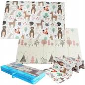 Maty piankowe - MATA PIANKOWA EDUKACYJNA SKŁADANA LAS ZWIERZĘTA ANTYPOŚLIZGOWA - 150x200cm - miniaturka - grafika 1