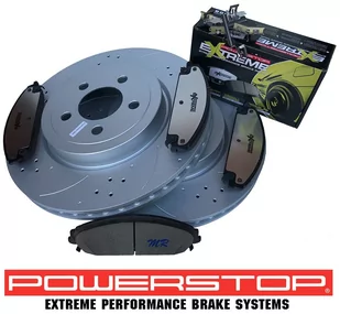 Przednie klocki EXTREME Z26 + WIERCONE NACINANE tarcze hamulcowe 345mm POWERSTOP XL Dodge Challenger - Tarcze hamulcowe - miniaturka - grafika 1