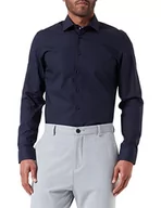 Koszule męskie - Seidensticker Męska koszula z długim rękawem slim fit, NIEBIESKI, 46 - miniaturka - grafika 1