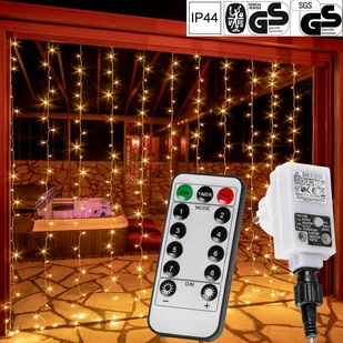 KURTYNA ŚWIETLNA ZWISAJĄCE LAMPKI SOPLE 3x3M 300 DIOD - Oświetlenie świąteczne - miniaturka - grafika 14