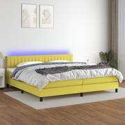 Łóżka - Łóżko kontynentalne z materacem, zielone, 200x200 cm, tkanina Lumarko - miniaturka - grafika 1