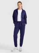Spodnie sportowe damskie - 4F Spodnie dresowe joggery damskie - granatowe XS - miniaturka - grafika 1