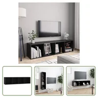 Szafki RTV - Regał/szafka RTV The Living Store Czarny 143×30×36 cm - miniaturka - grafika 1