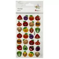 Zabawki kreatywne - Naklejki wypukłe emotikony owoce warzywa 28szt Nowa - miniaturka - grafika 1