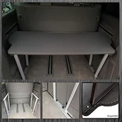 Pościel - BREMER SITZBEZÜGE Multiflexboard kompatybilny z VW T5 T6 T6.1 Multivan przedłużka łóżka, akcesoria kempingowe, łóżko kempingowe, nakładka do spania, wysokość 51 cm, w zestawie konsole, kolor: szary - miniaturka - grafika 1