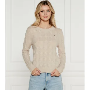 Tommy Hilfiger Wełniany sweter Regular Fit - Swetry damskie - miniaturka - grafika 1