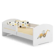 Łóżka dla dzieci i młodzieży - Łóżko dziecięce LUK z barierką 140x70 Żółta koparka - miniaturka - grafika 1