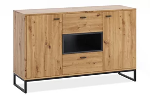 Komoda modernistyczna dąb artisan z czarnymi nóżkami PERLA - Komody Komoda modernistyczna dąb artisan z czarnymi nóżkami PERLA - Komody - miniaturka - grafika 1