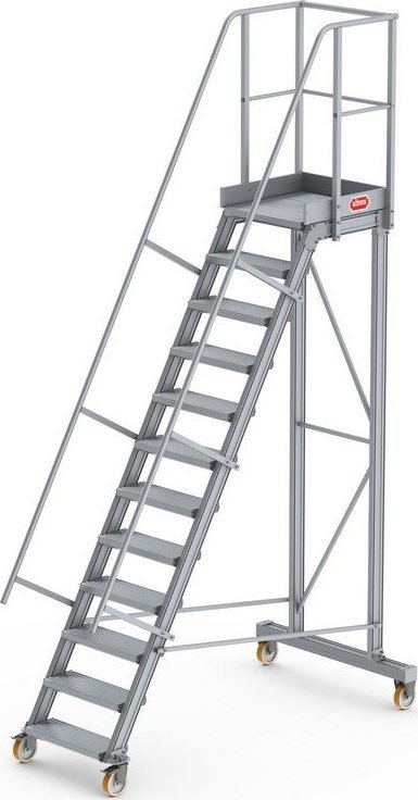 Lero Aluminiowy podest roboczy jezdny wys. 294 cm, 12 stopni, 4 koła