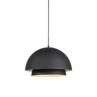 Lampy sufitowe - QAZQA Skandynawska lampa wisząca czarna z białym 2-warstwem - Klaudiusz - miniaturka - grafika 1