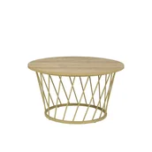 Ławy i stoliki kawowe - Ława Otoman Maridex Złoty, Dąb Denver Grafitowy - miniaturka - grafika 1