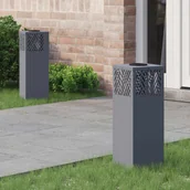 Lampy ogrodowe - vidaXL Słoneczna LED lampa na ścieżkę Jodełka 2 pcs Antracyt - miniaturka - grafika 1