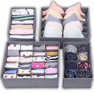 Meble modułowe i akcesoria - ORGANIZER NA BIELIZNĘ SKARPETKI DO SZUFLADY ZESTAW 4 ORGANIZERÓW DO SZAFKI - miniaturka - grafika 1