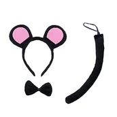 Dodatki do strojów karnawałowych - ZESTAW MYSZKA CZARNY 3el - miniaturka - grafika 1