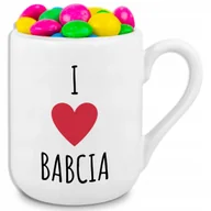Kubki - Kubek Coffe Biały I <3 BABCIA Prezent Dla Babci i Dziadka Pięne Wzory - miniaturka - grafika 1