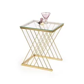 Ławy i stoliki kawowe - Stolik kawowy złoty szklany glamour NANCY Halmar - miniaturka - grafika 1